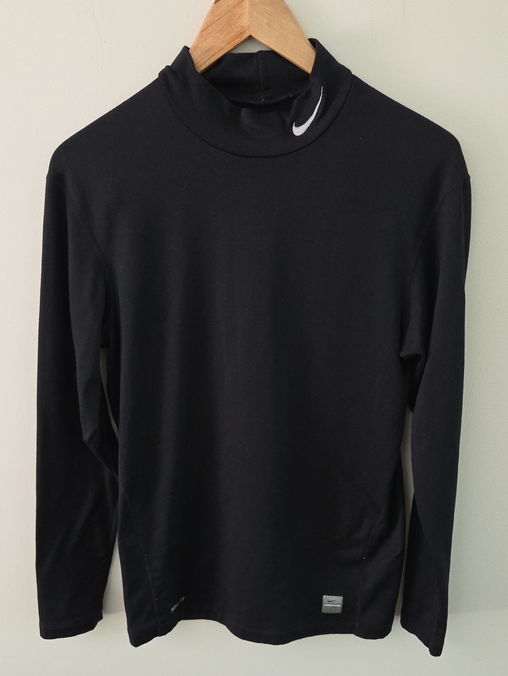 Nike Pro Men's Black Compression Long Sleeve Mock Neck Top